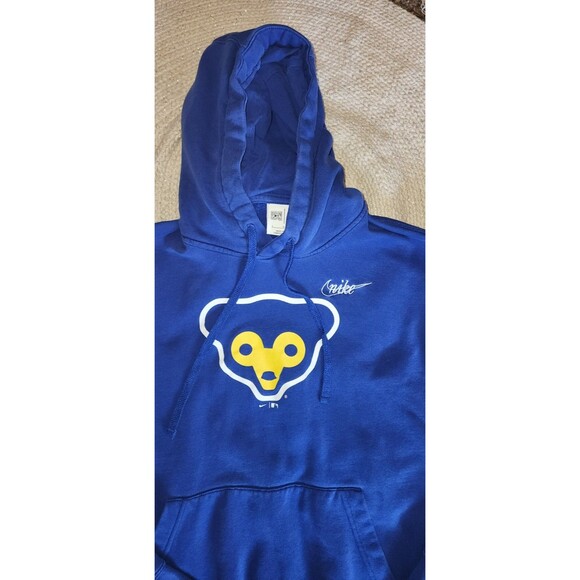 Rare Nike Chicago Cubs Bear Cooperstown Collection Hoodie Sweatshirt Large - Picture 2 of 5